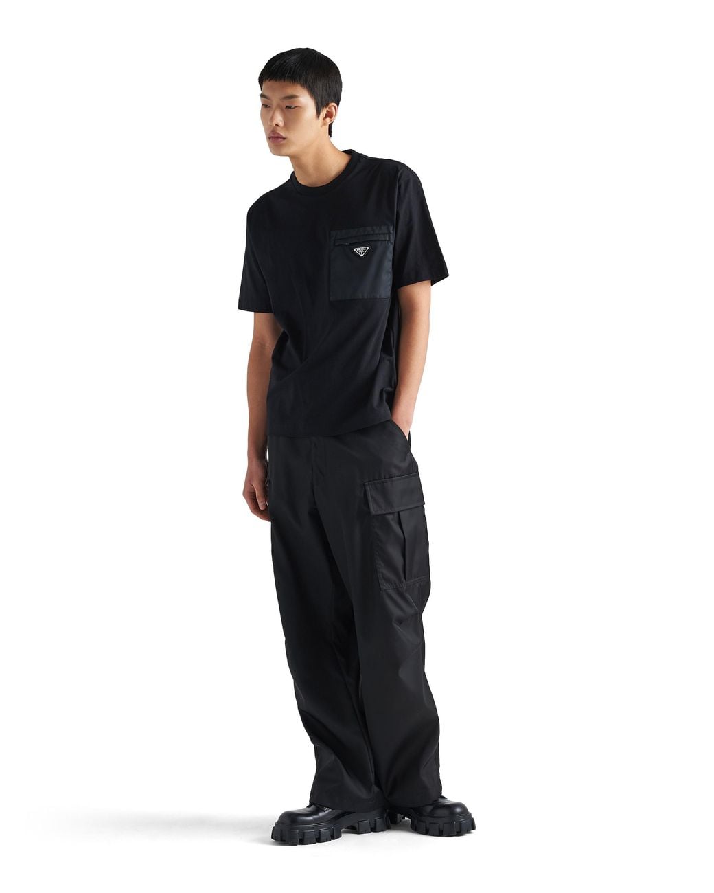 Camiseta De Algodon Prada de hombre de color Black