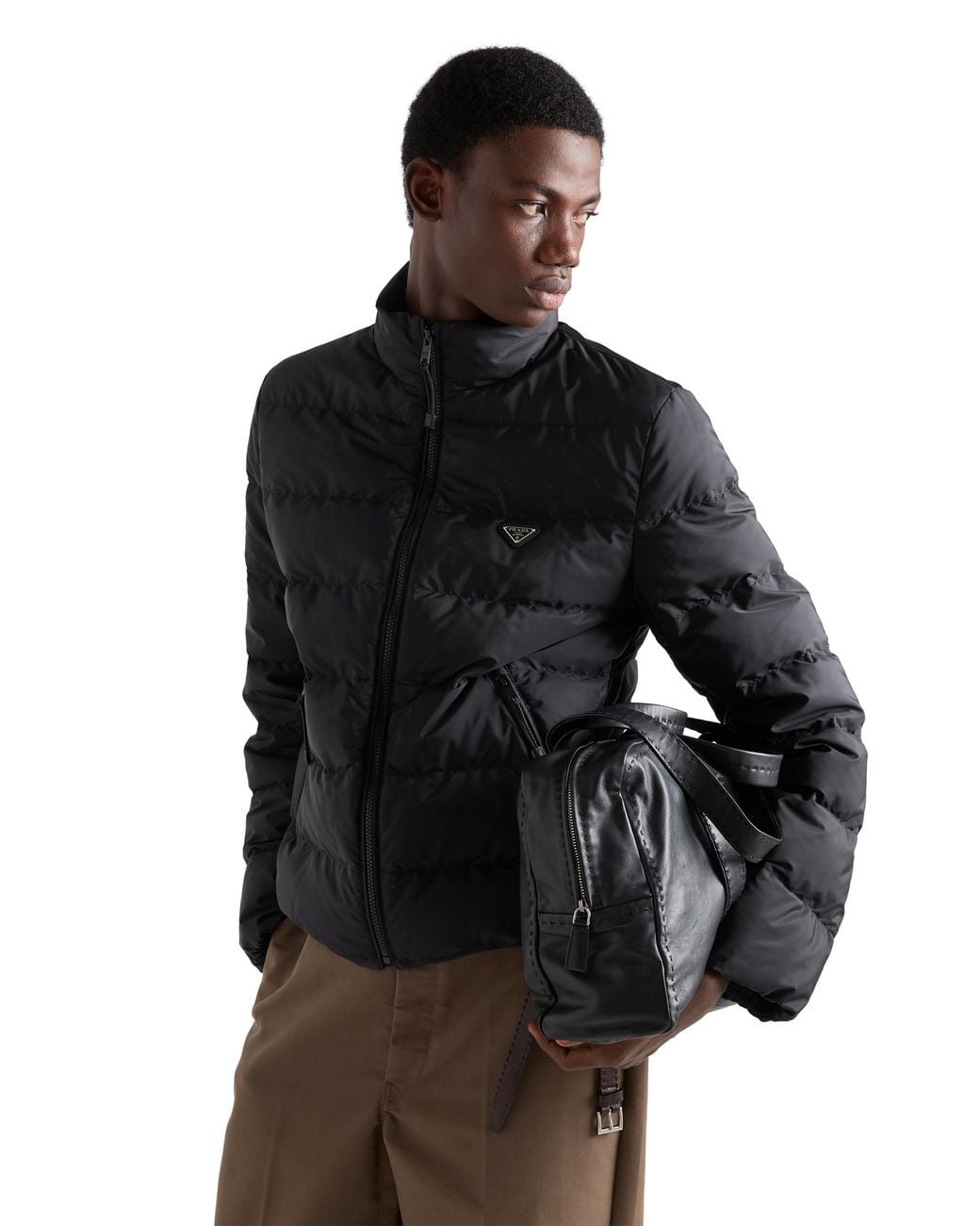 Prada Blue Re-Nylon Puffer Jacket for men
