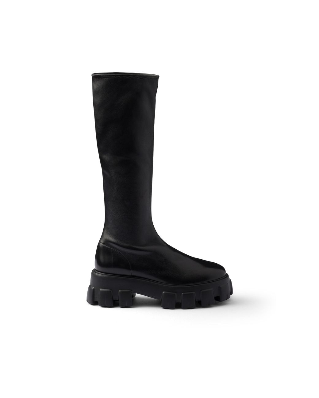 Prada Black Monolith Stetch Nappa Leather Boots