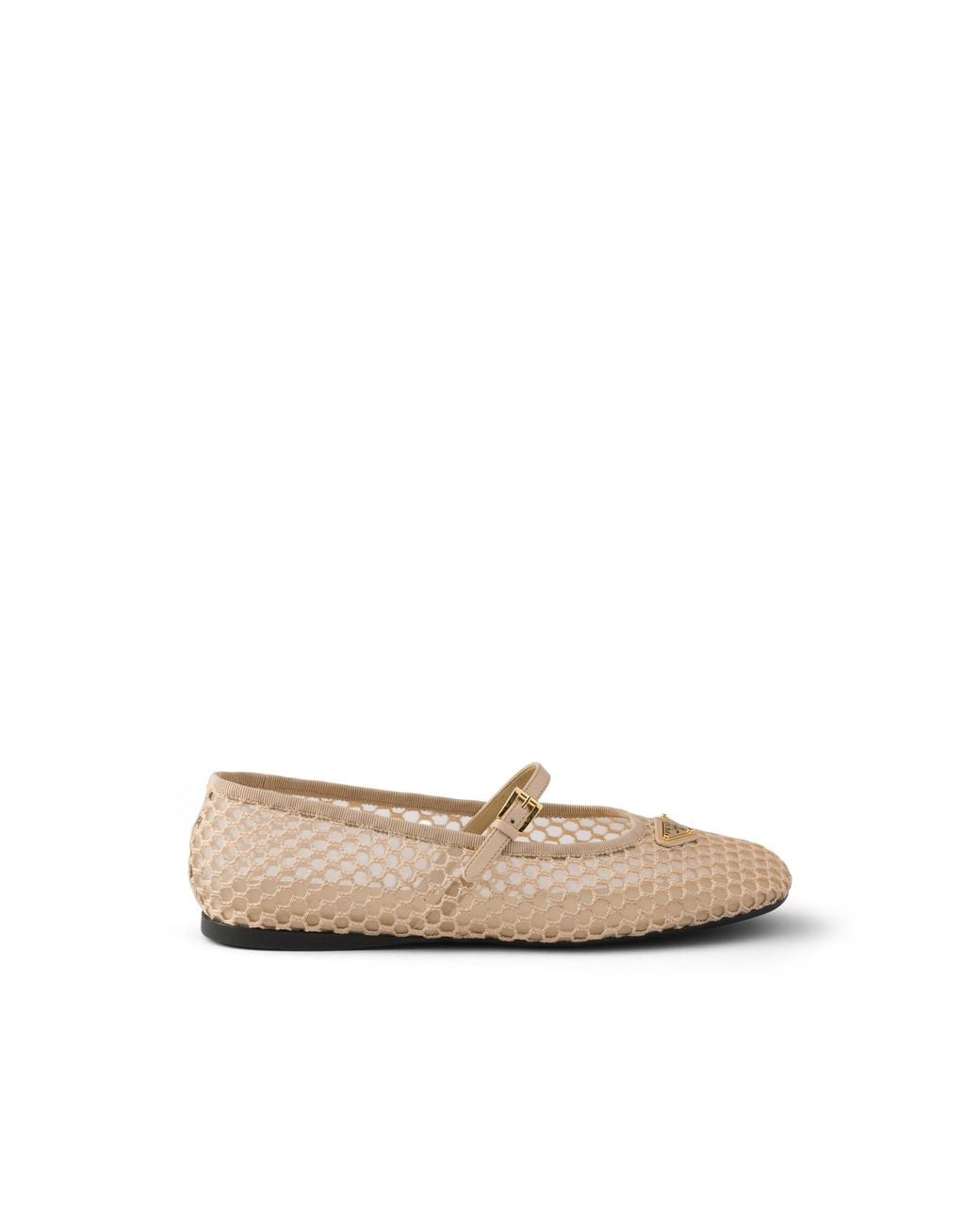 Prada Natural Mesh Fabric Ballerinas