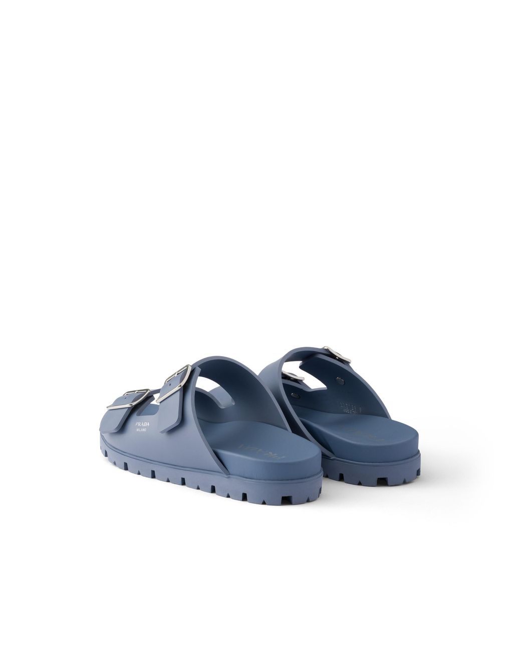 Prada Blue Rubber Strap Sandals, Size 7 for men