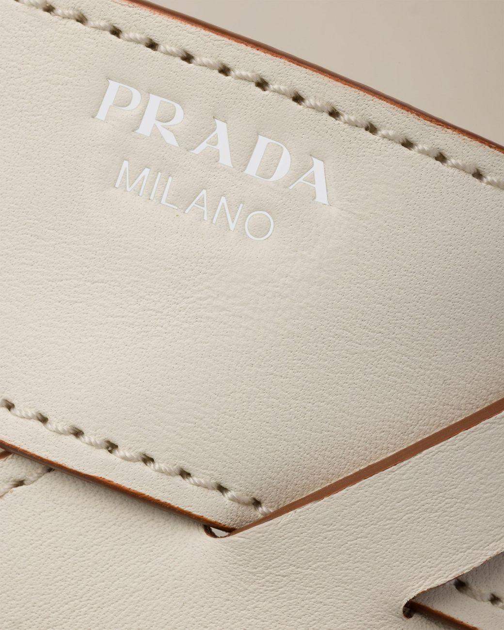 Prada White Leather Sandals