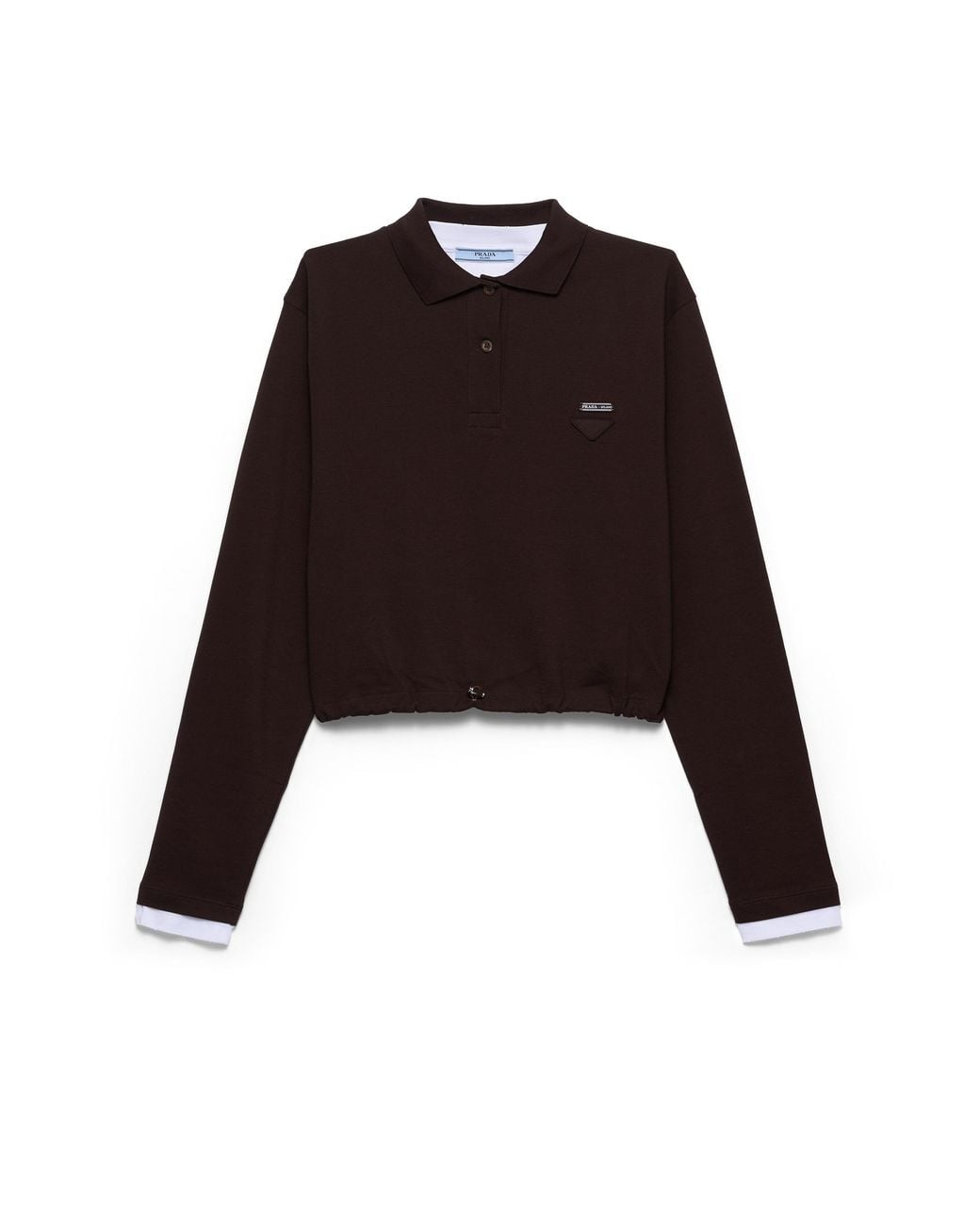 Prada Black Piqué And Jersey Polo Shirt, Ebony