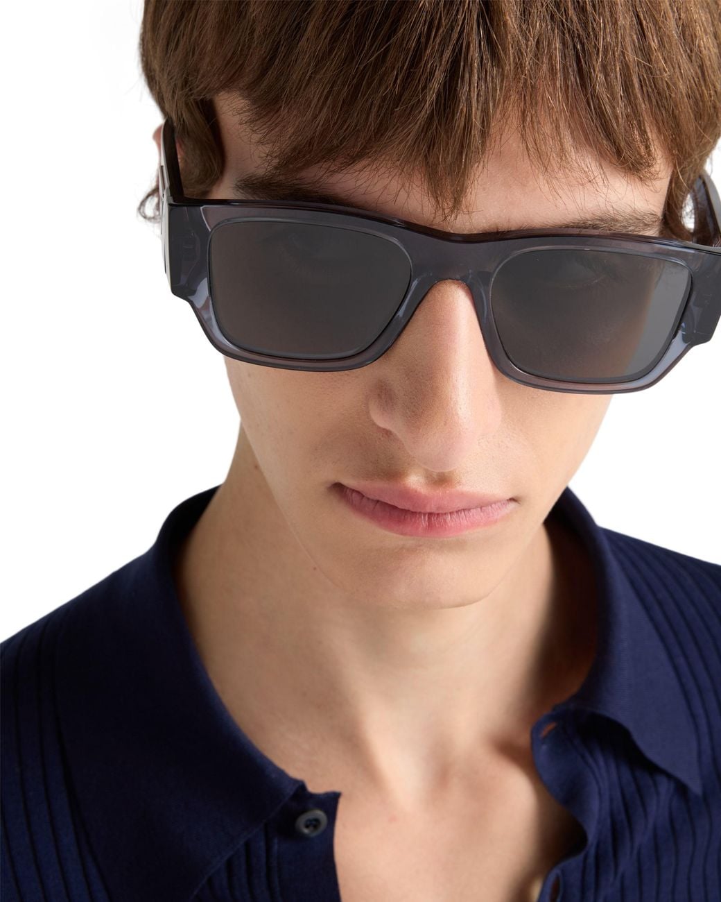 Prada Blue Sunglasses With Triangle Logo for men