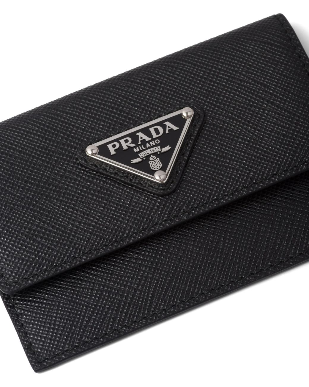 Prada White Saffiano Leather Card Holder for men