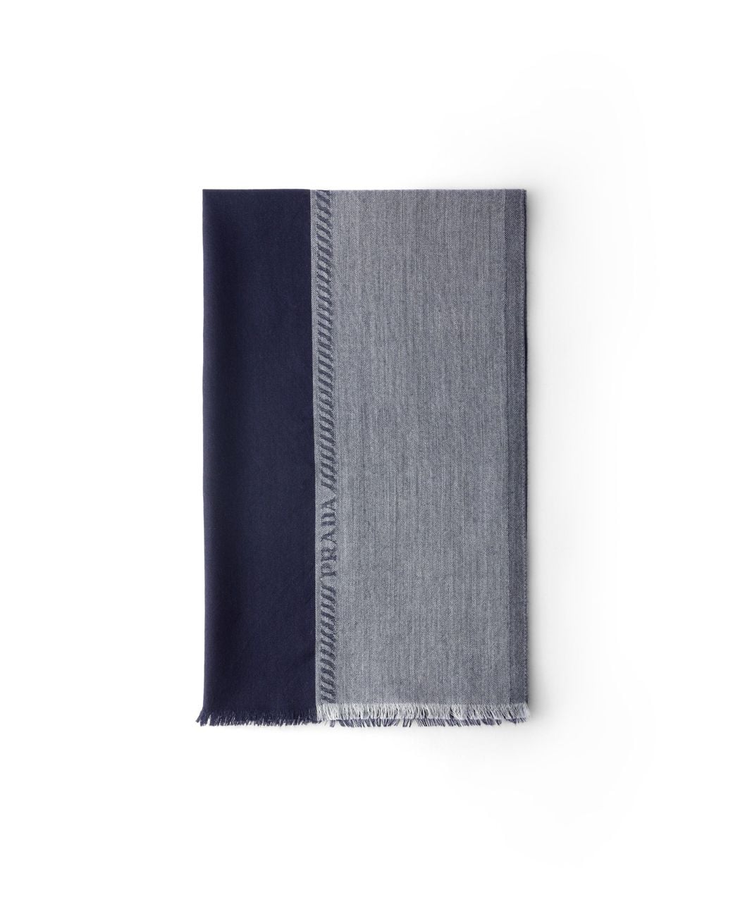 Prada Blue Wool And Silk Stole for men