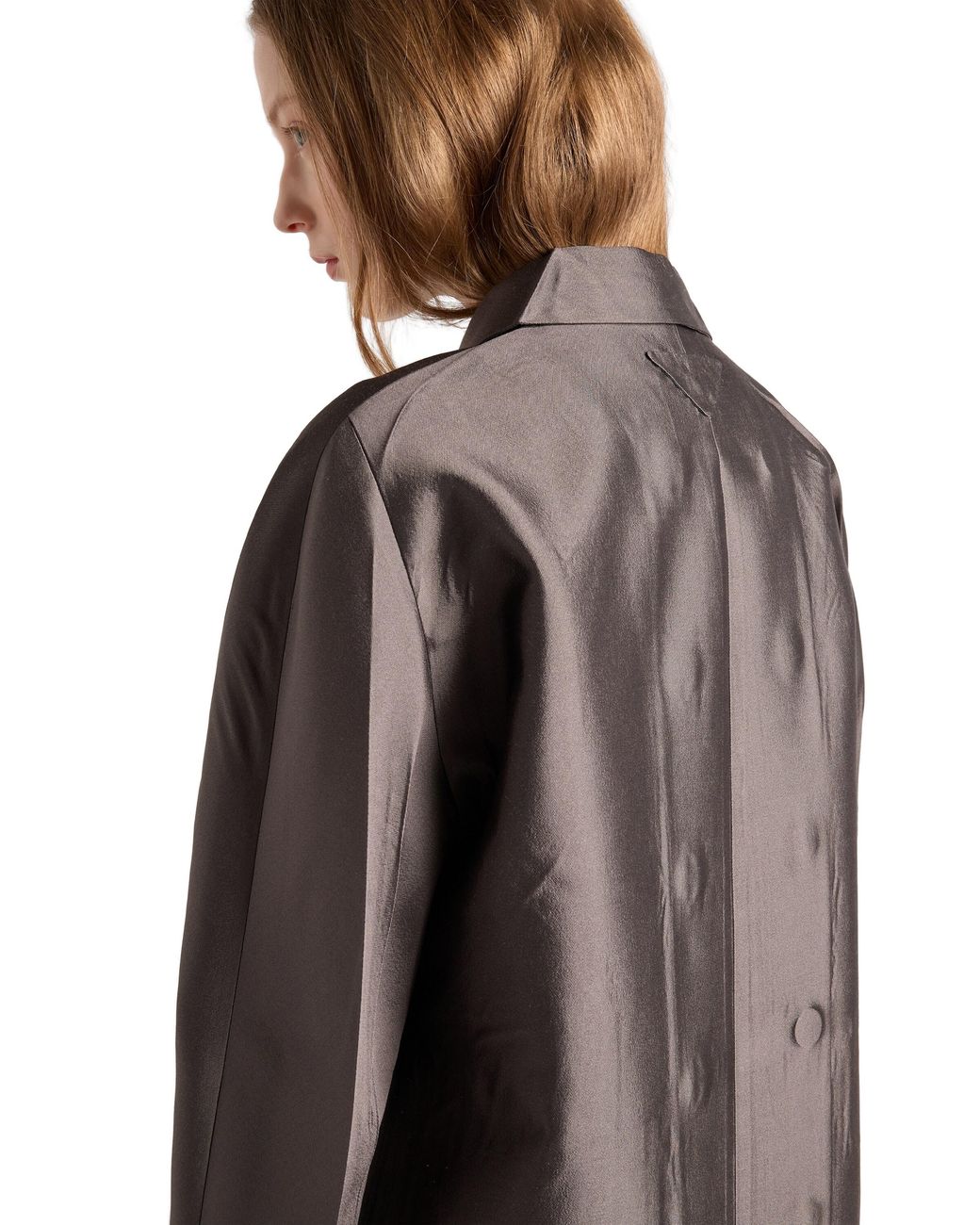 Prada Brown Double-Breasted Wool And Silk Coat