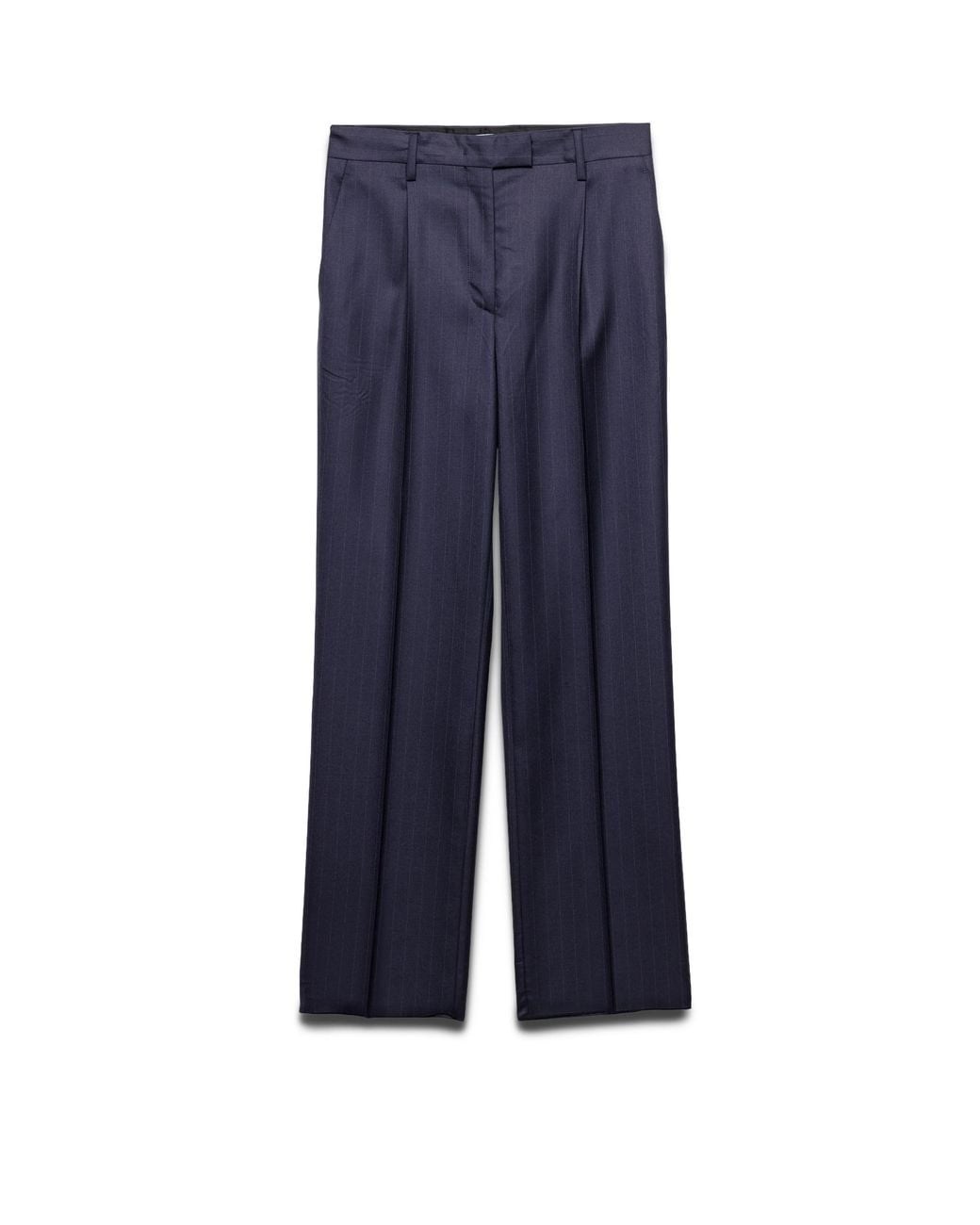Prada Blue Wool Pinstripe Pants