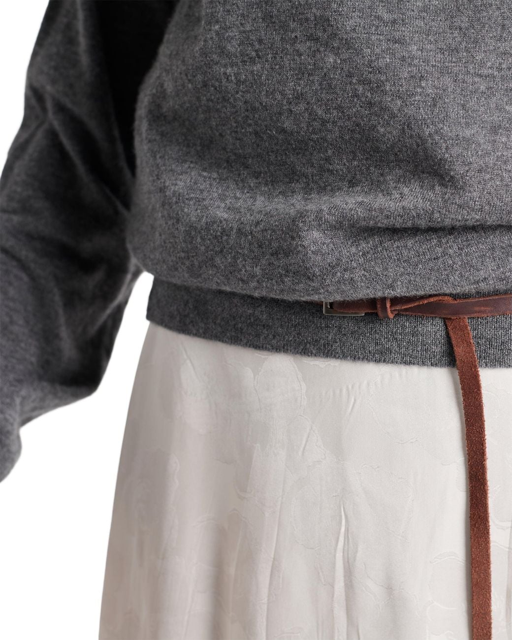 Prada Gray Cashmere Crew-Neck Sweater
