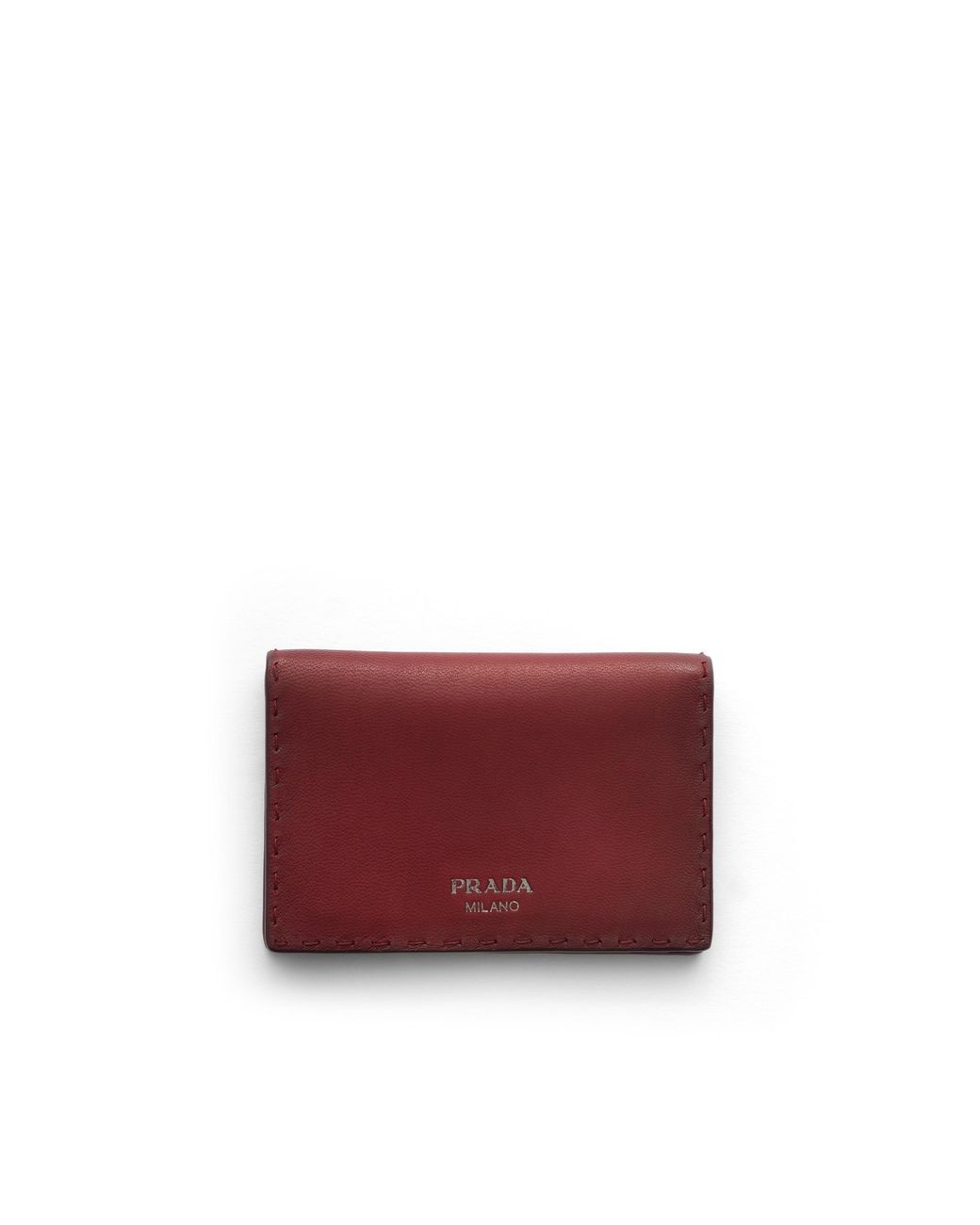 Prada Purple Antiqued Leather Card Holder for men
