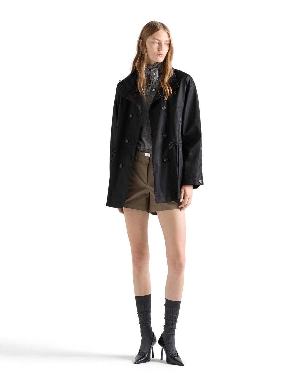 Prada Black Re-Nylon Rain Jacket
