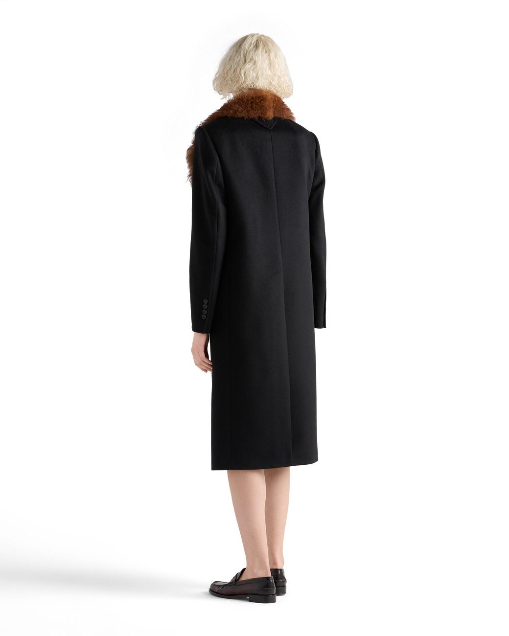 Prada Black Double-Breasted Cashmere Coat