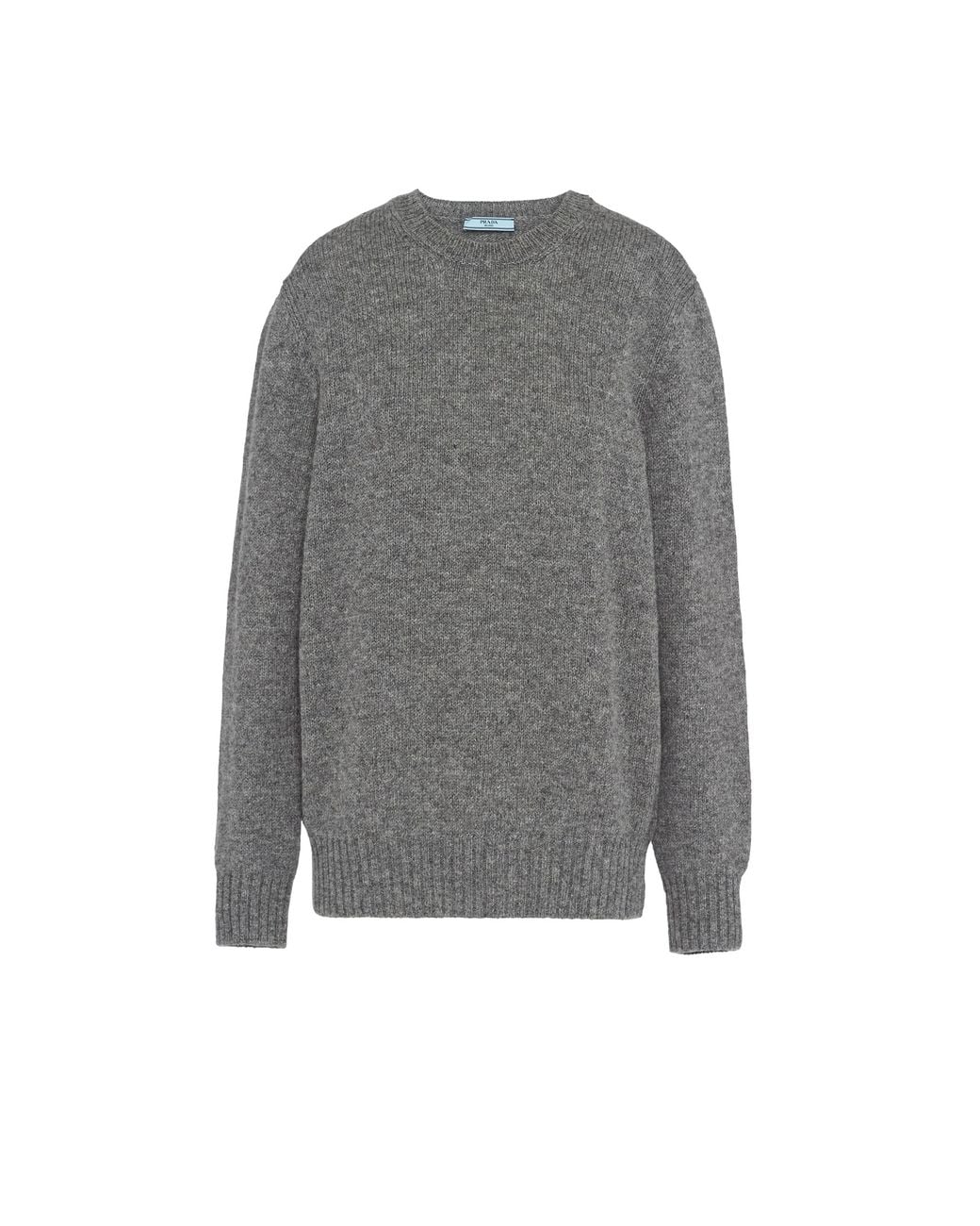 Prada Gray Wool And Cashmere Crew-Neck Sweater