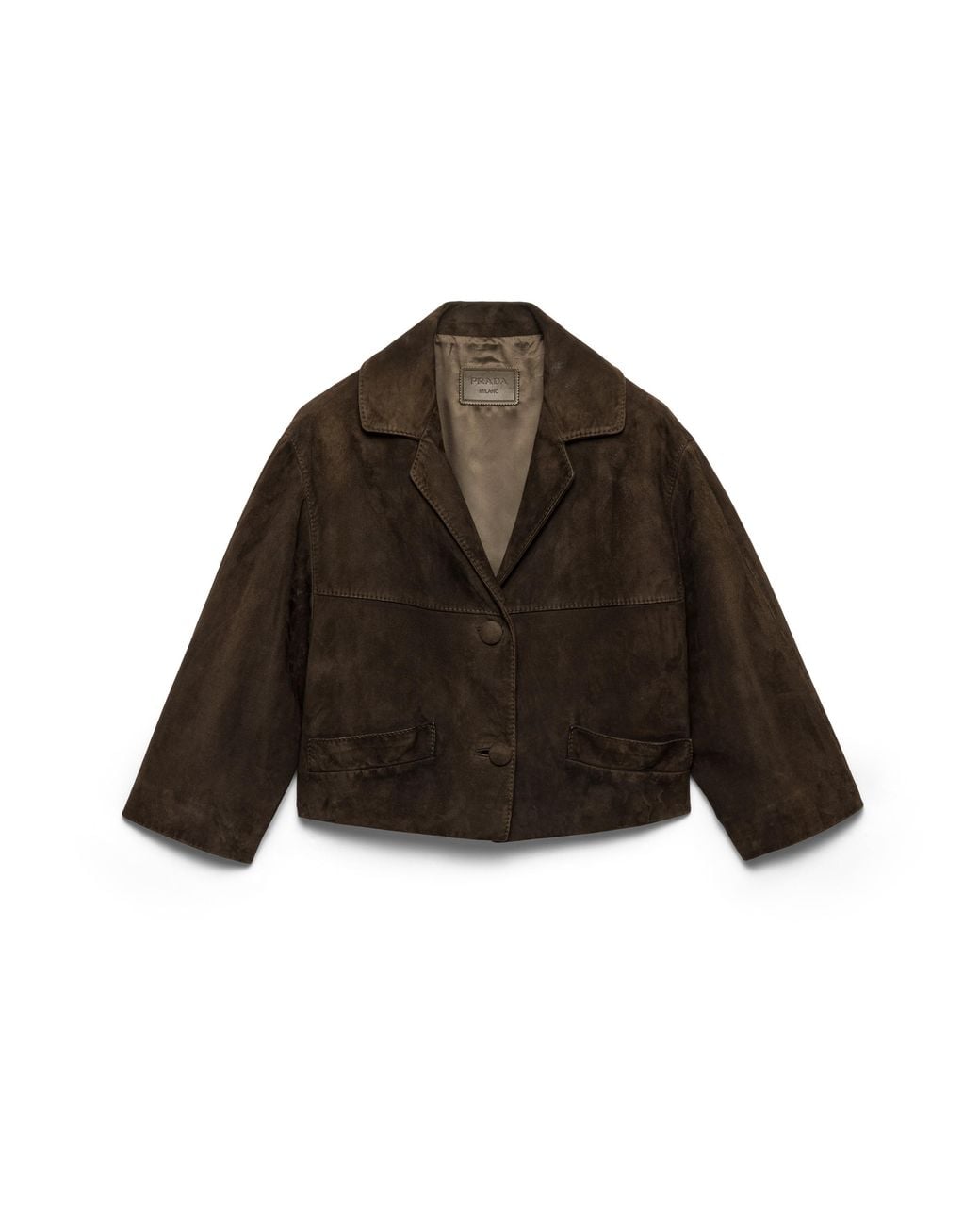 Prada Brown Cropped suede jacket