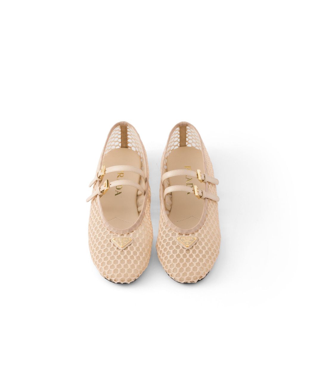 Prada White Mesh Fabric Ballerinas