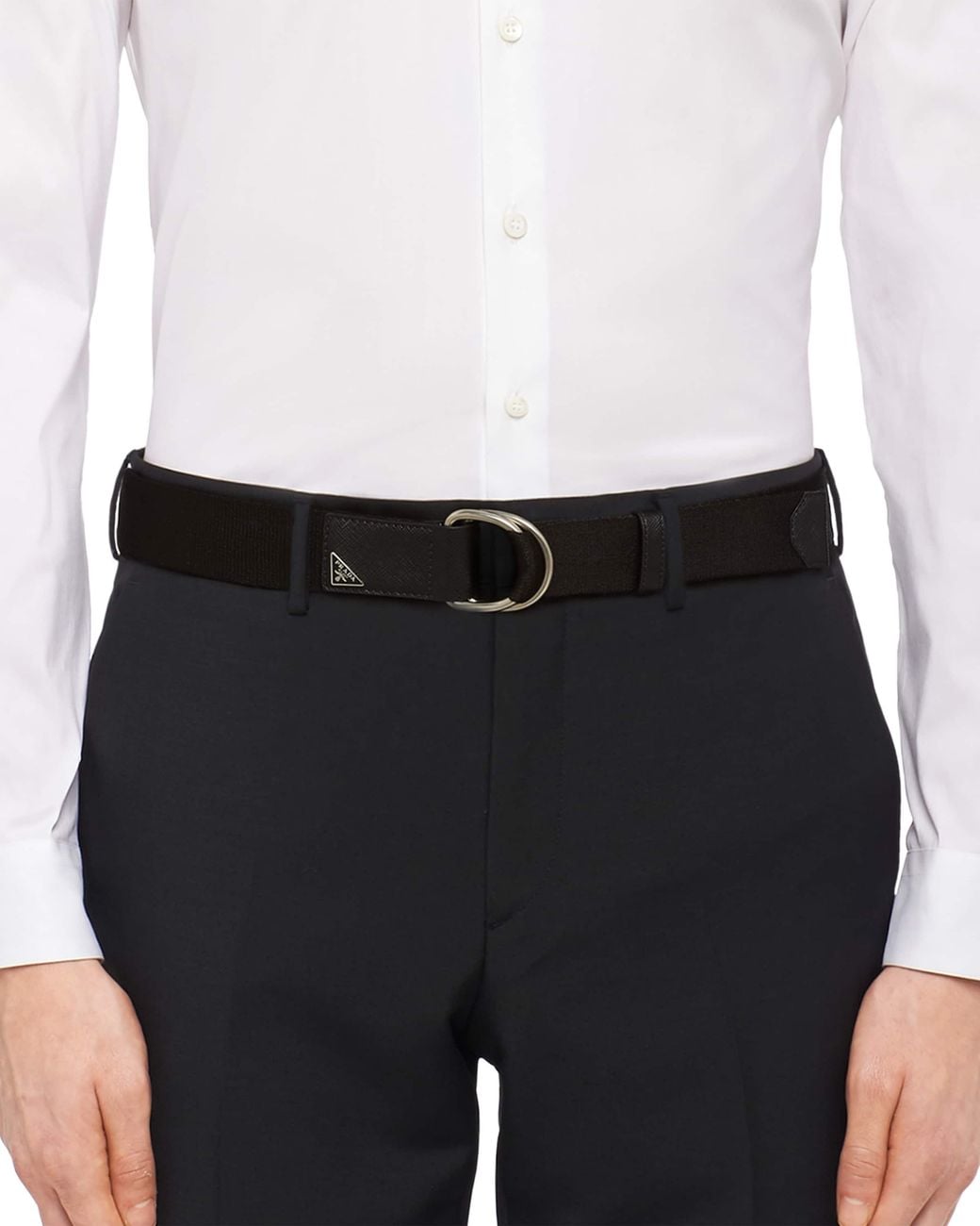 Prada Black Woven Nylon Belt for men