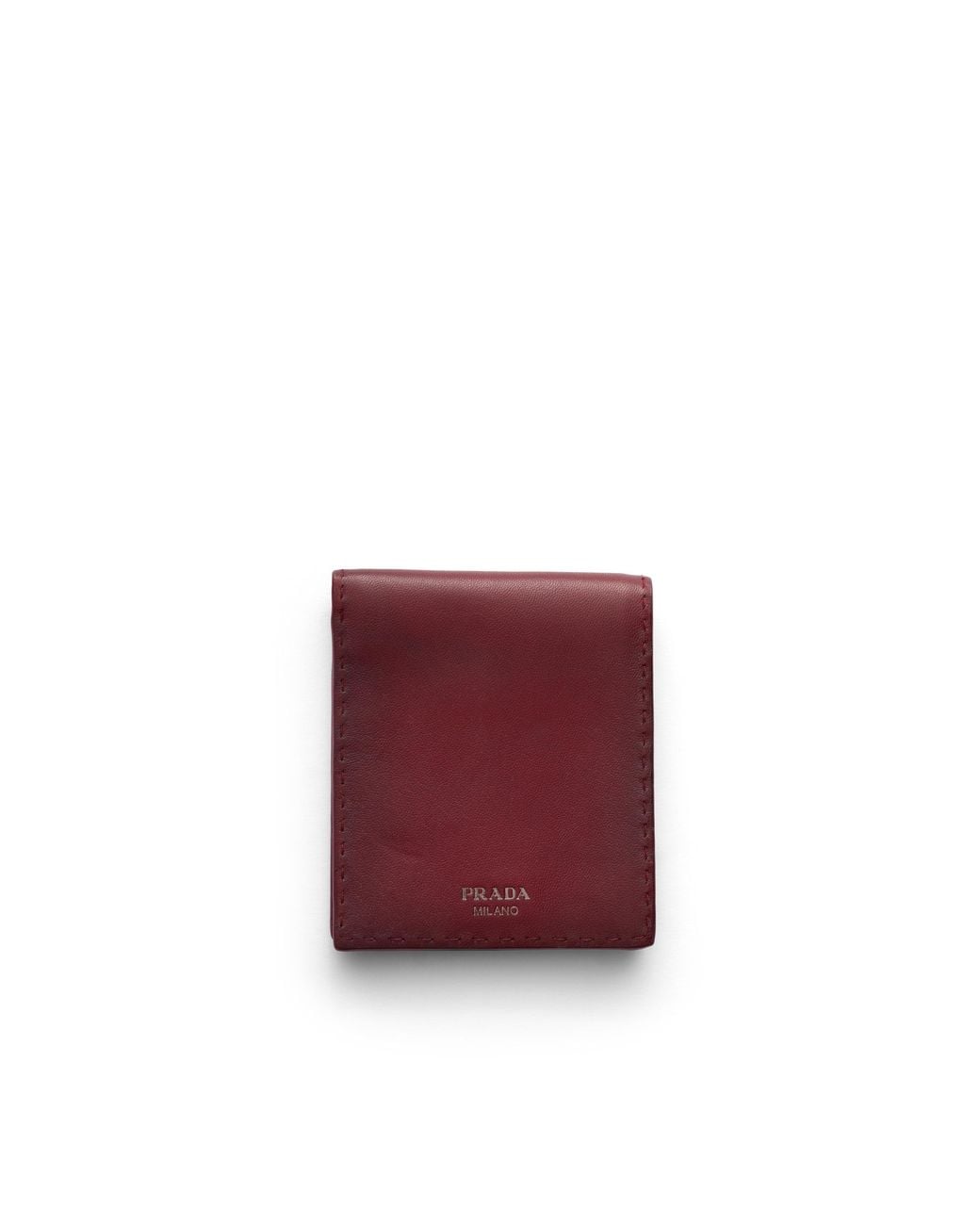 Prada Red Antiqued Leather Wallet for men