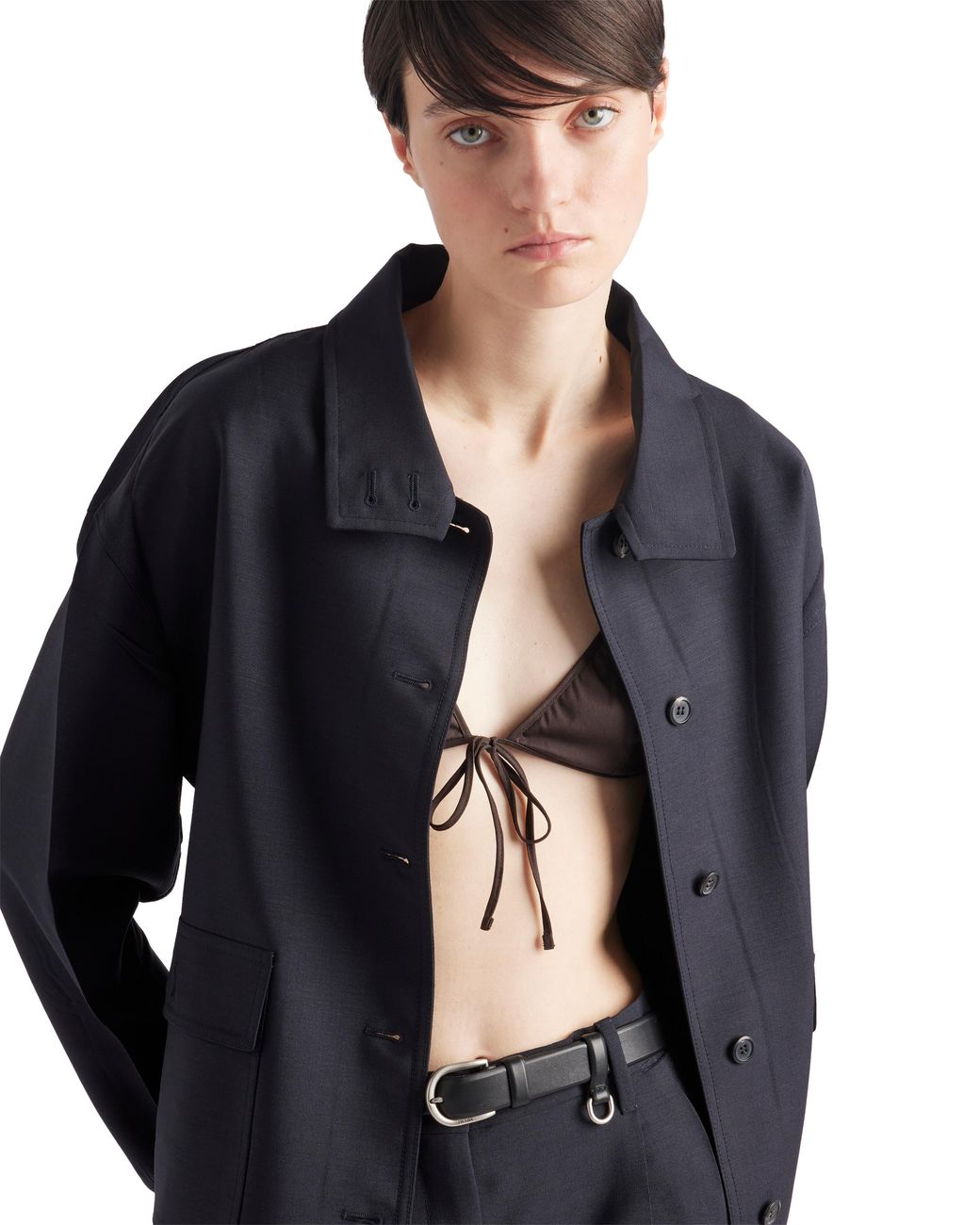 Prada Blue Kid Mohair Jacket