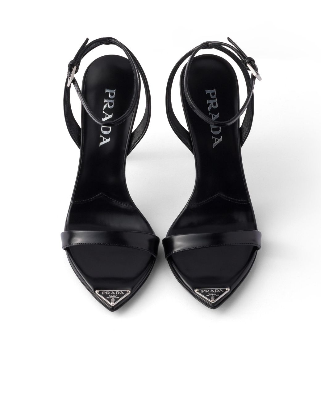 Prada White Brushed Leather Sandals