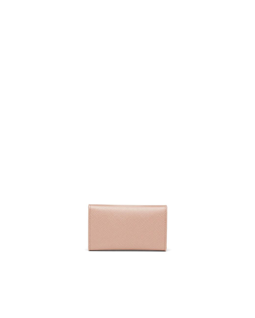 Prada White Saffiano Leather Keychain