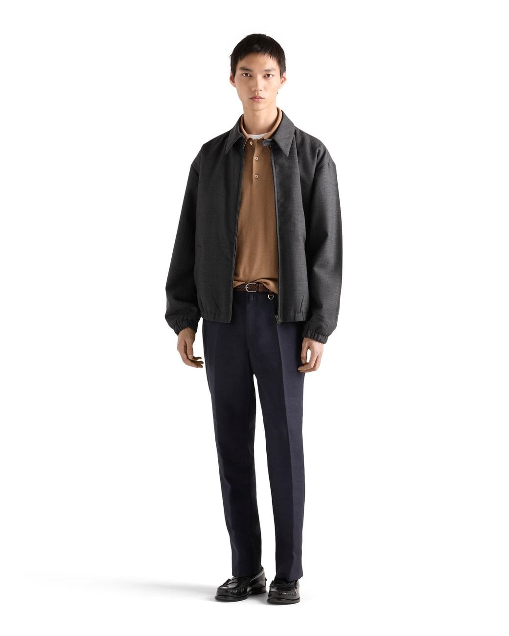 Prada Natural Cashmere And Silk Polo Shirt for men