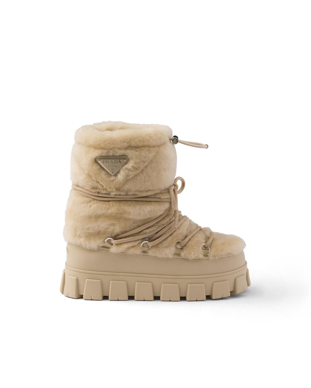 Prada Natural Shearling Après Ski Booties
