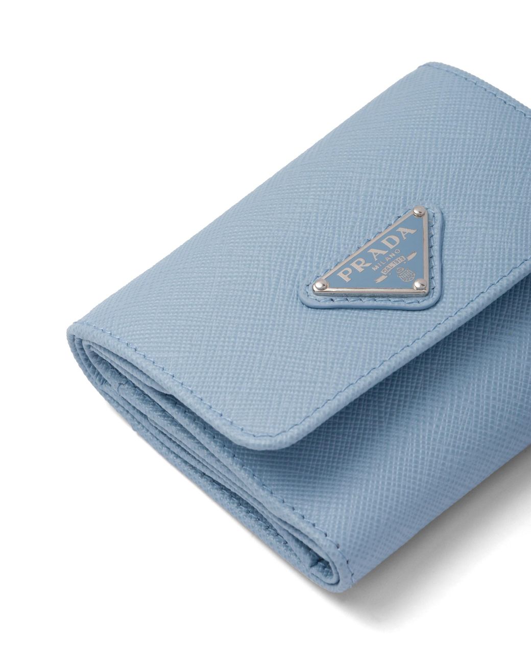 Prada Blue Small Saffiano Leather Wallet