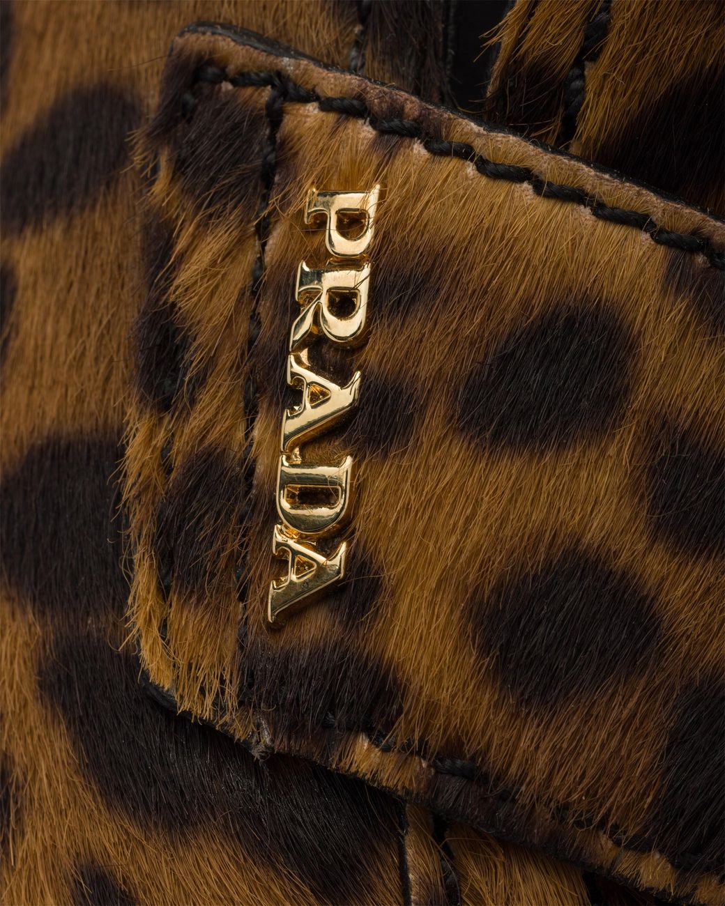 Prada Brown Printed Leather Loafers, Honey