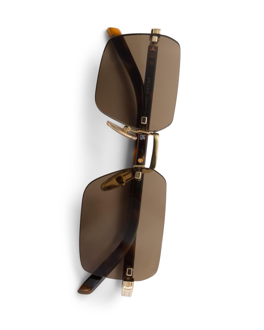 Prada Multicolor Sunglasses With The Iconic Metal Plaque, Color Earth for men