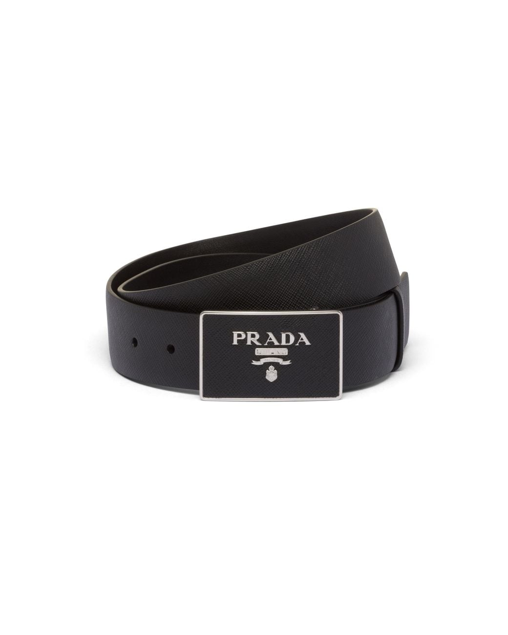 Prada Black Saffiano Leather Belt for men