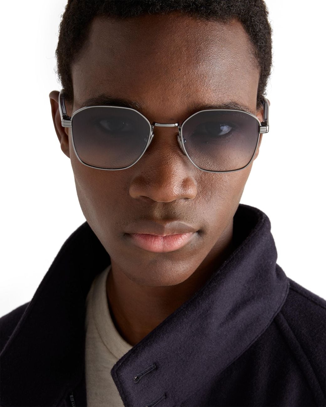 Prada Blue Sunglasses With The Iconic Metal Plaque for men