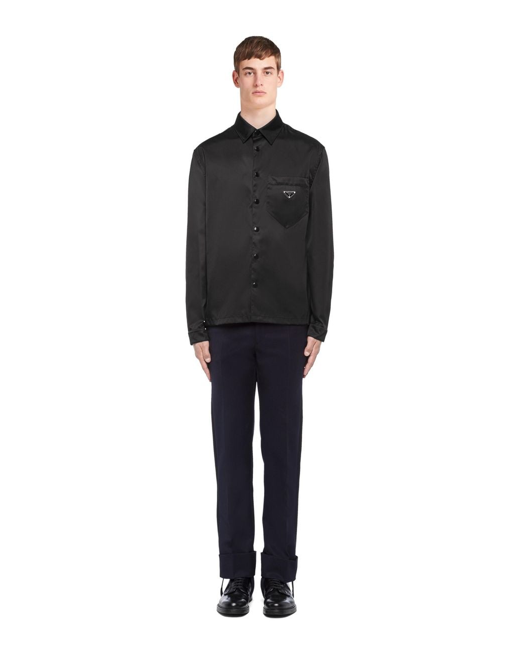 Camicia Imbottita Con Stampa di Prada in Black da Uomo