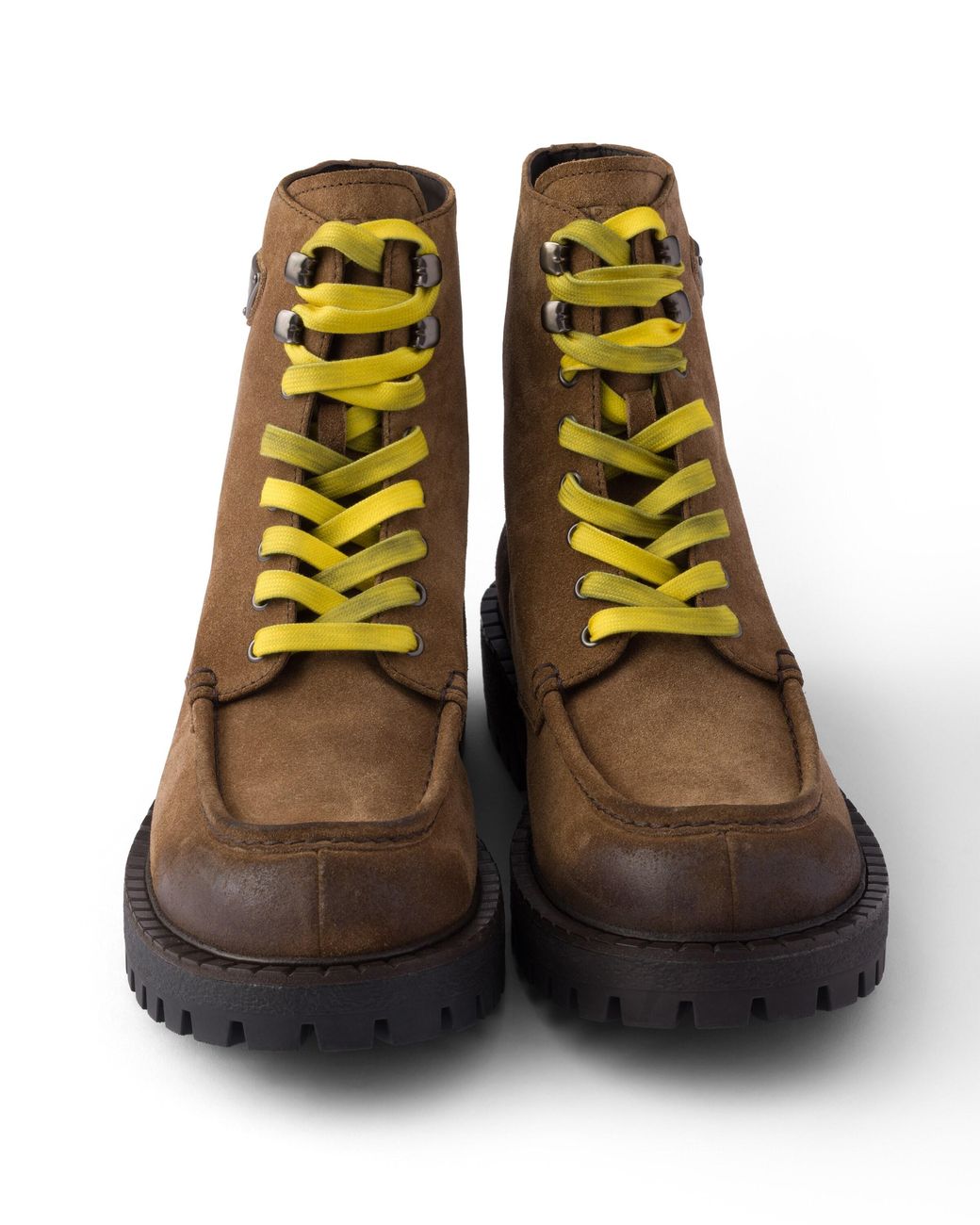 Prada Brown Aged Suede Lace-Up Ankle Boots, Size 5 for men