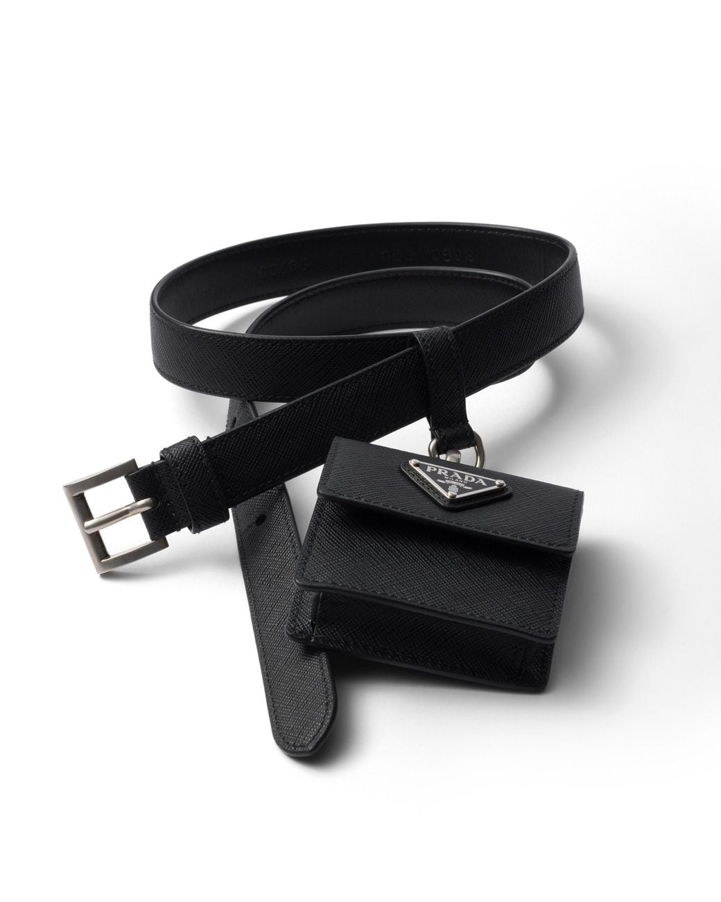 Prada White Saffiano Leather Belt