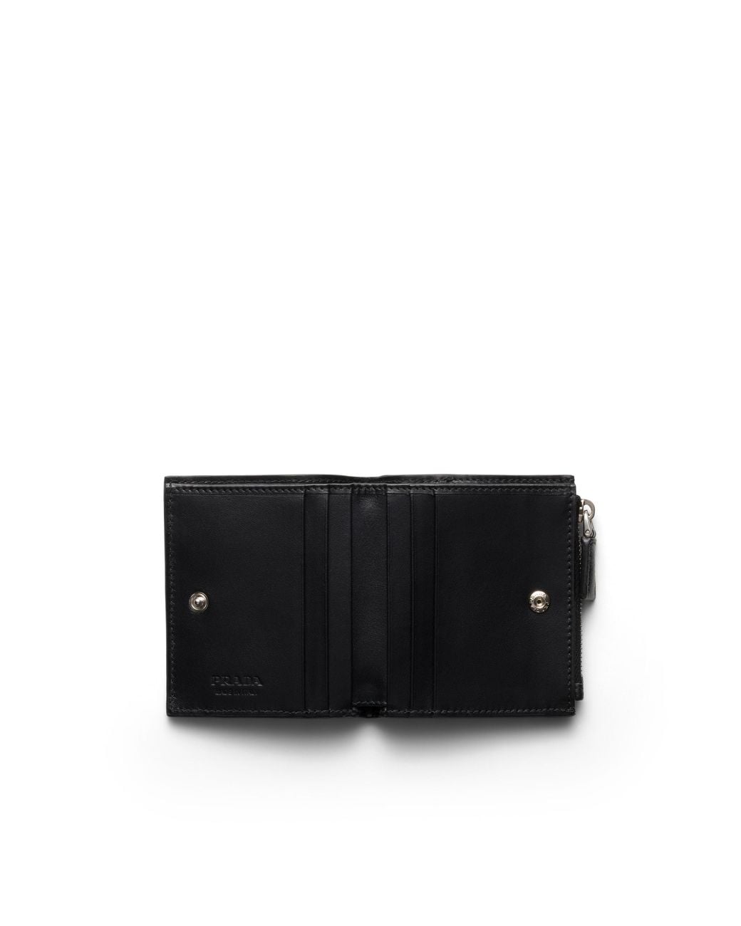 Prada Black Small Leather Zipped Wallet for men