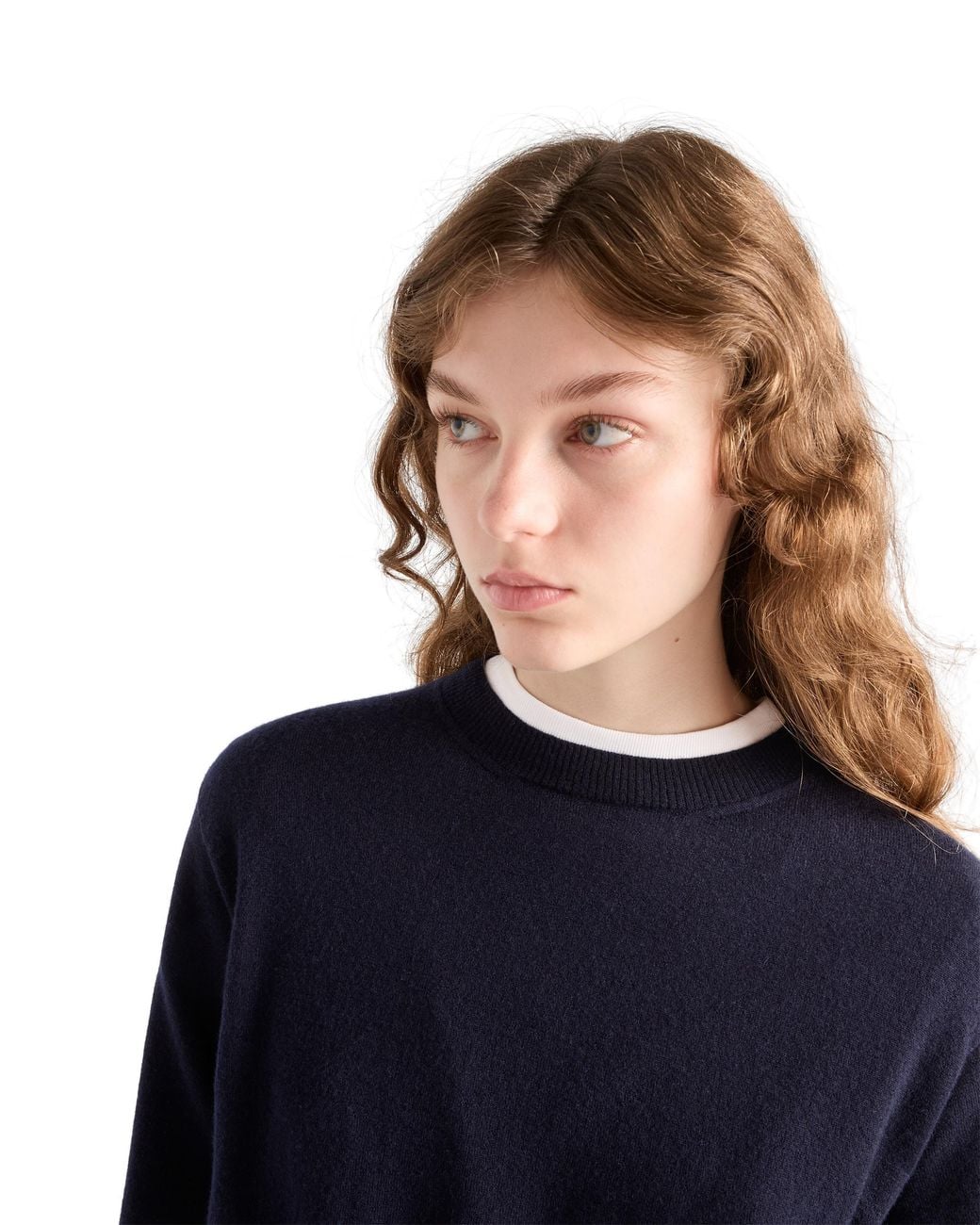 Jersey De Cuello Redondo En Cachemira, Mujer, Talla Prada de color Blue