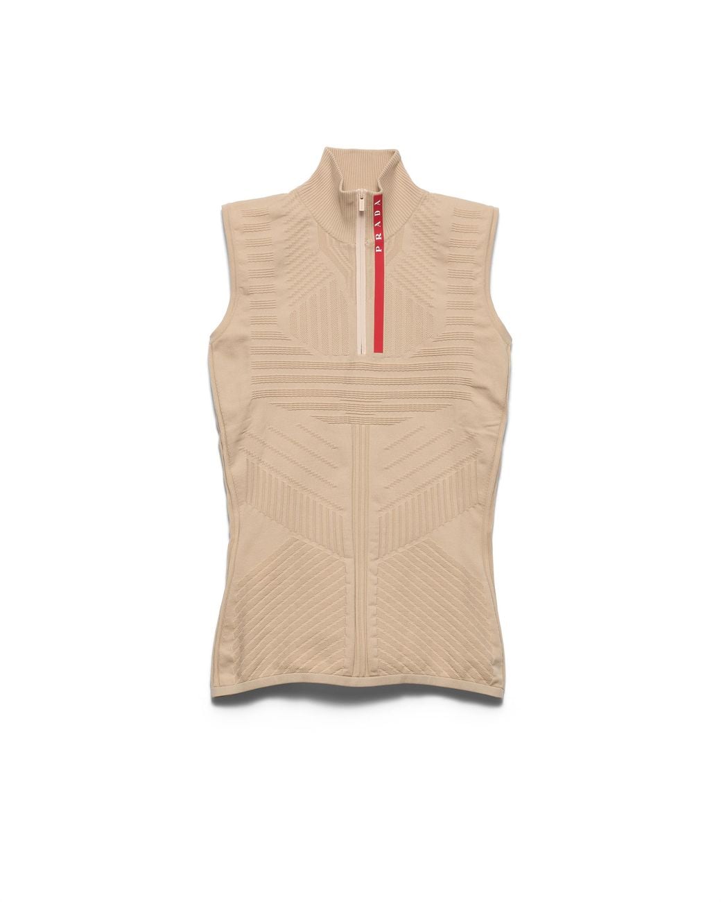 Prada Natural Re-Nylon Turtleneck Top, Albino