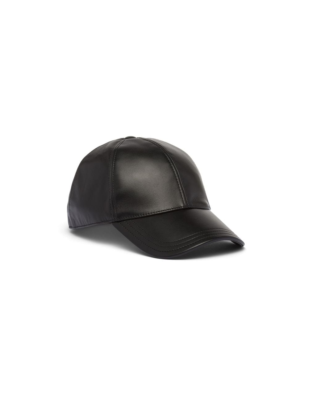 Prada Black Nappa Leather Baseball Cap for men