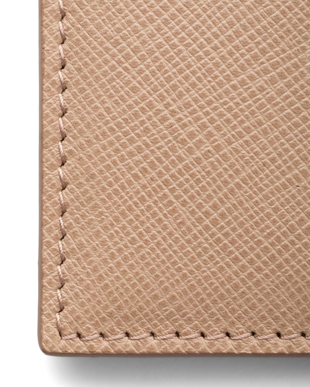 Prada White Saffiano Leather Card Holder, Powder