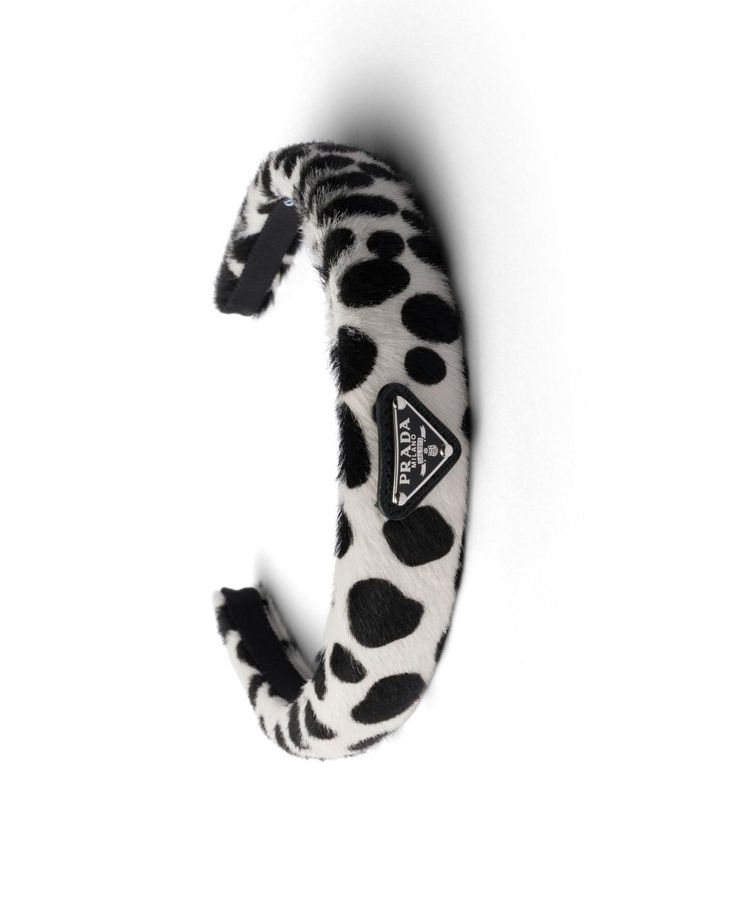 Prada White Printed Calf Hair Headband