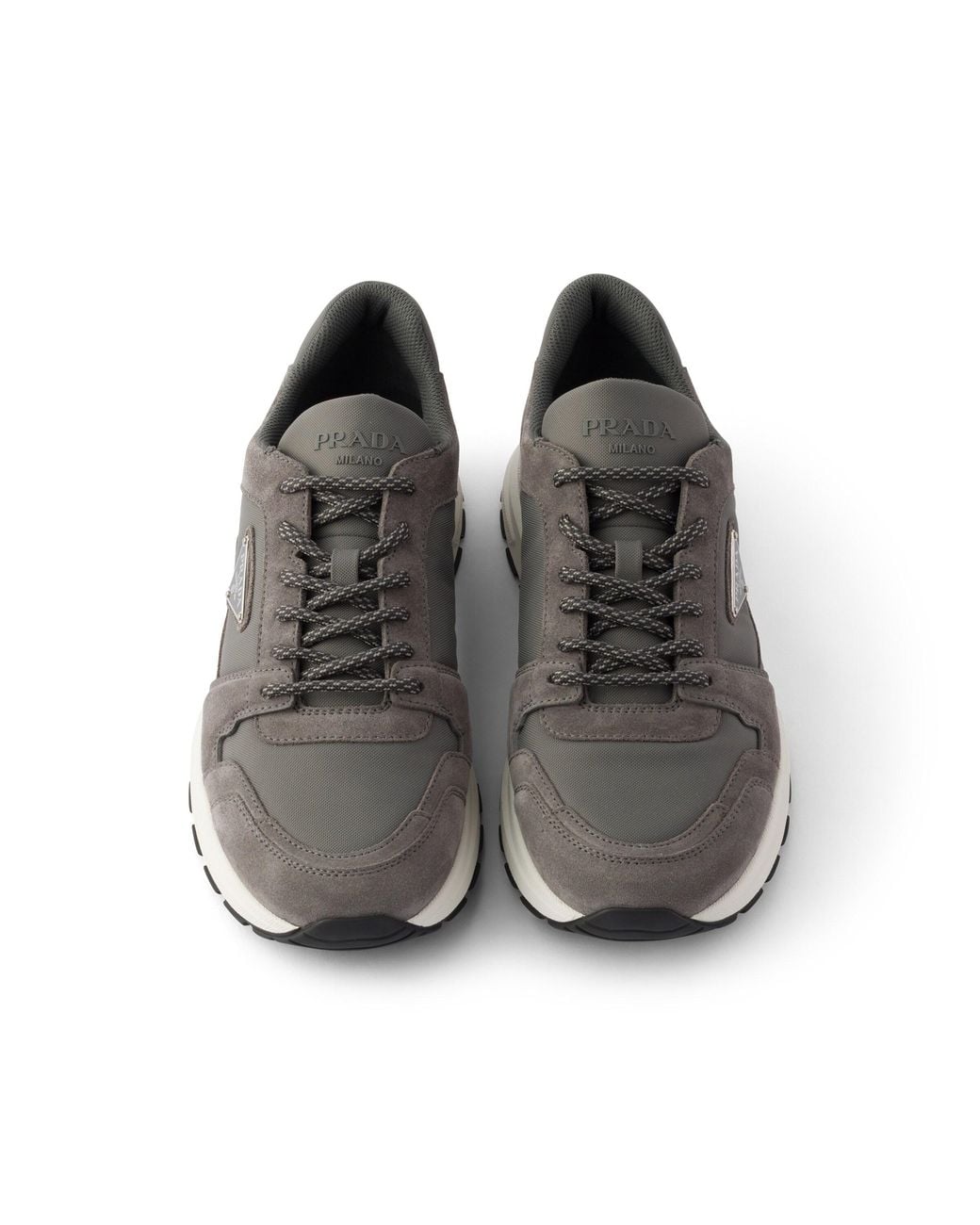 Prada Gray Prax Suede And Re-Nylon Sneakers for men