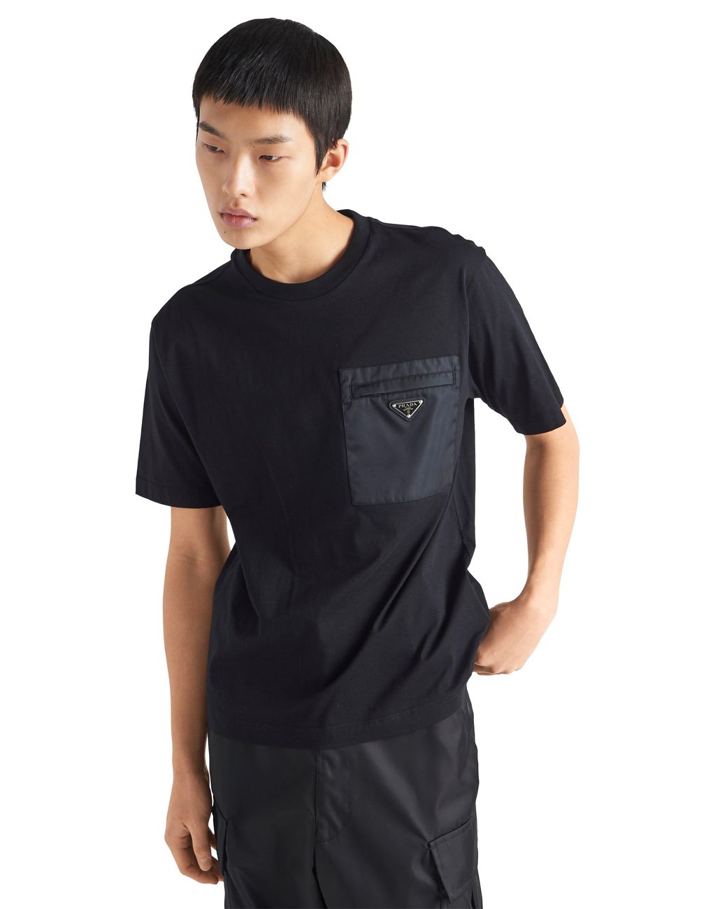 Camiseta De Algodon Prada de hombre de color Black