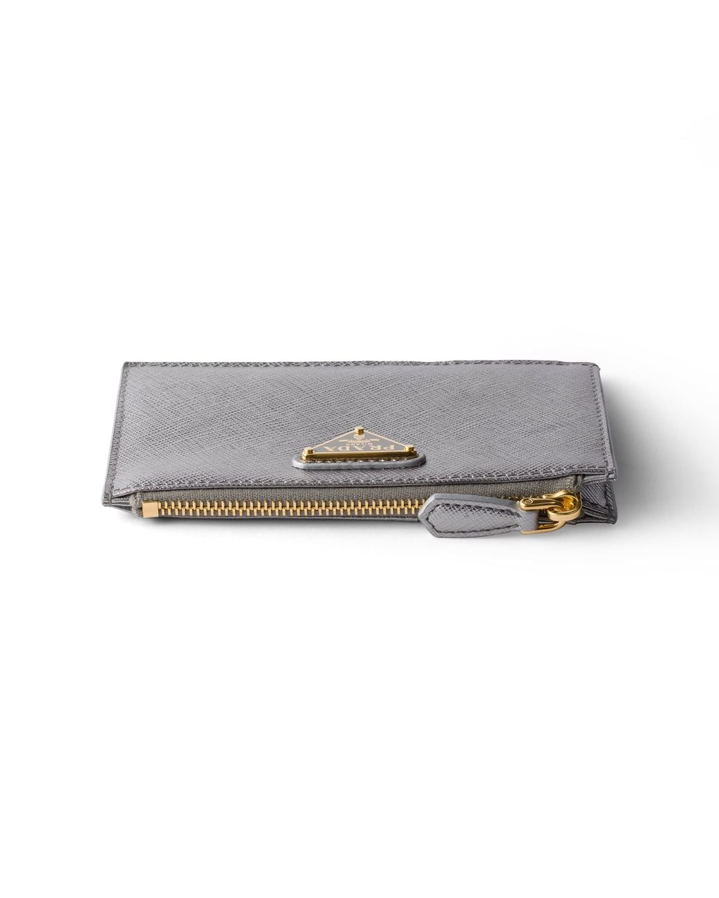 Prada Gray Saffiano Leather Card Holder