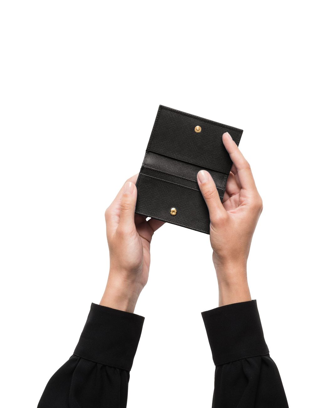 Prada White Saffiano Leather Card Holder