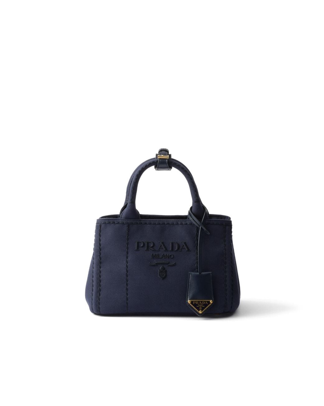 Prada Blue Jardinière Mini Cotton Canvas Handbag