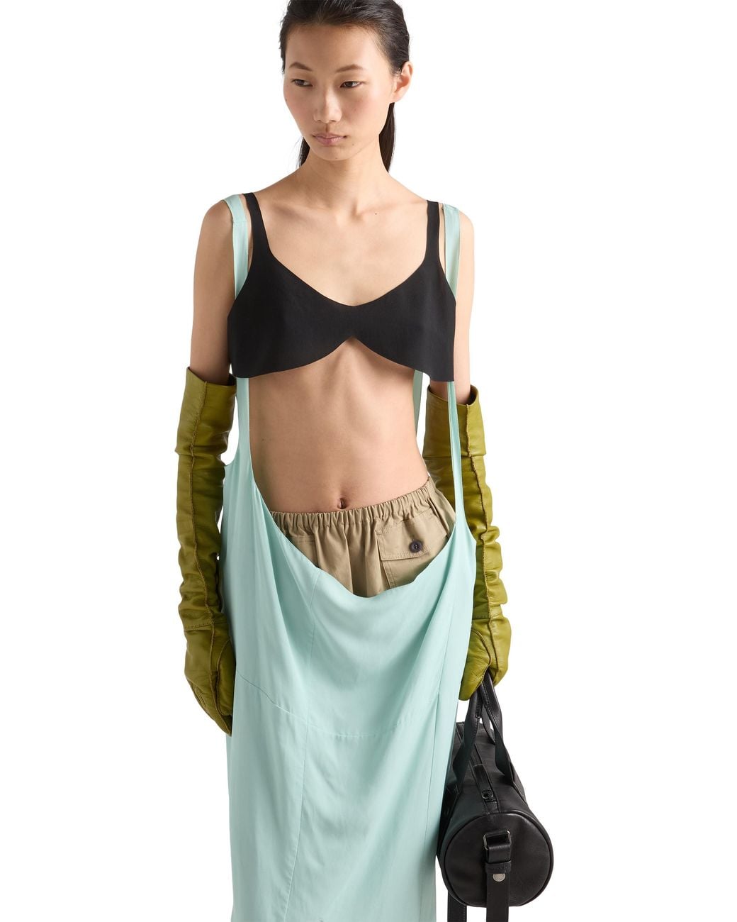 Prada Black Crepe De Chine Top