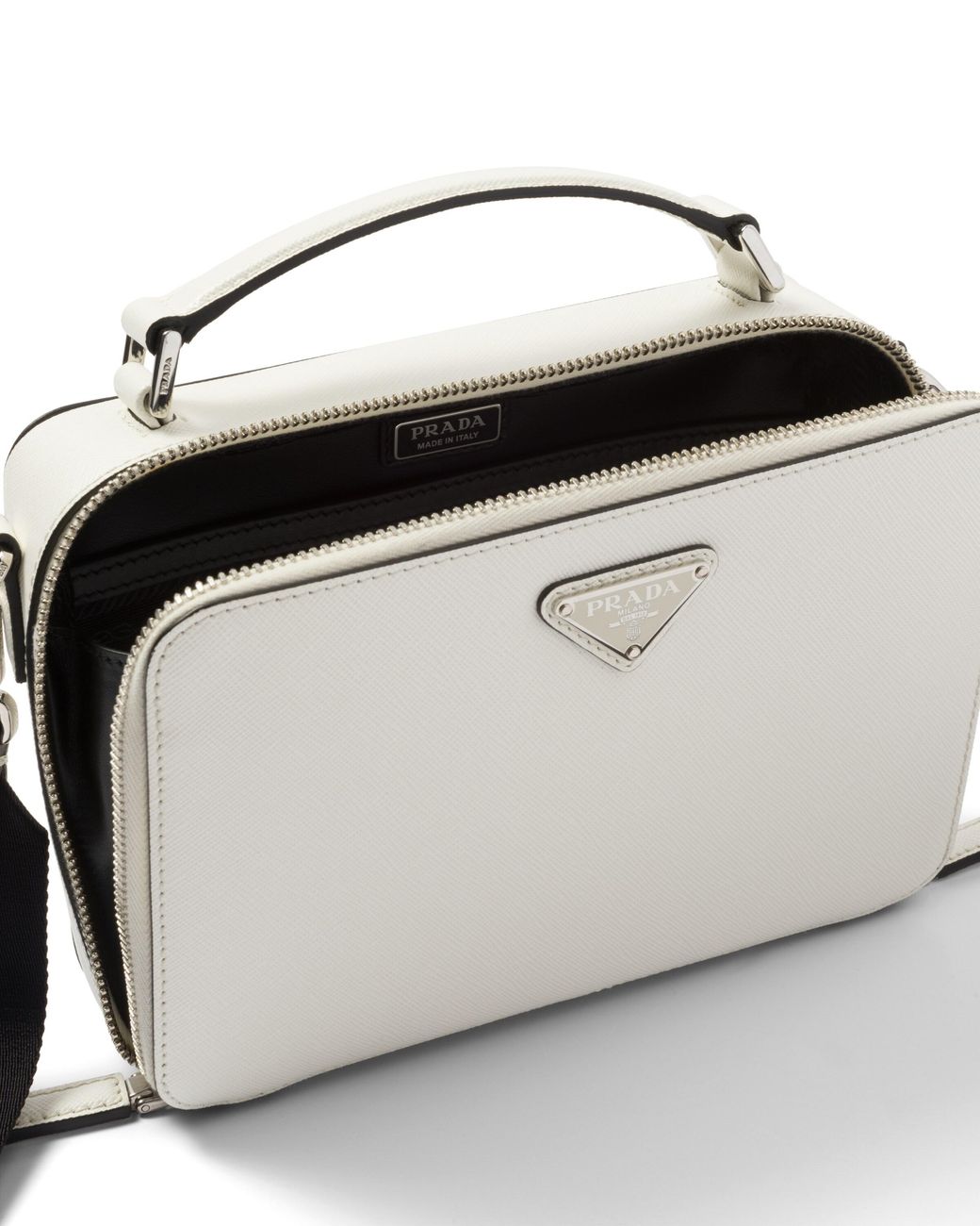 Prada White Brique Medium Saffiano Leather Bag for men