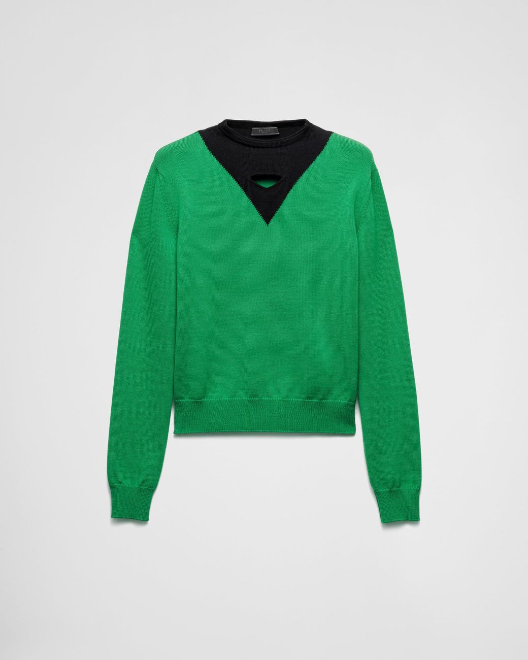 Prada Two-Tone Wool Sweater in Green for Men | Lyst