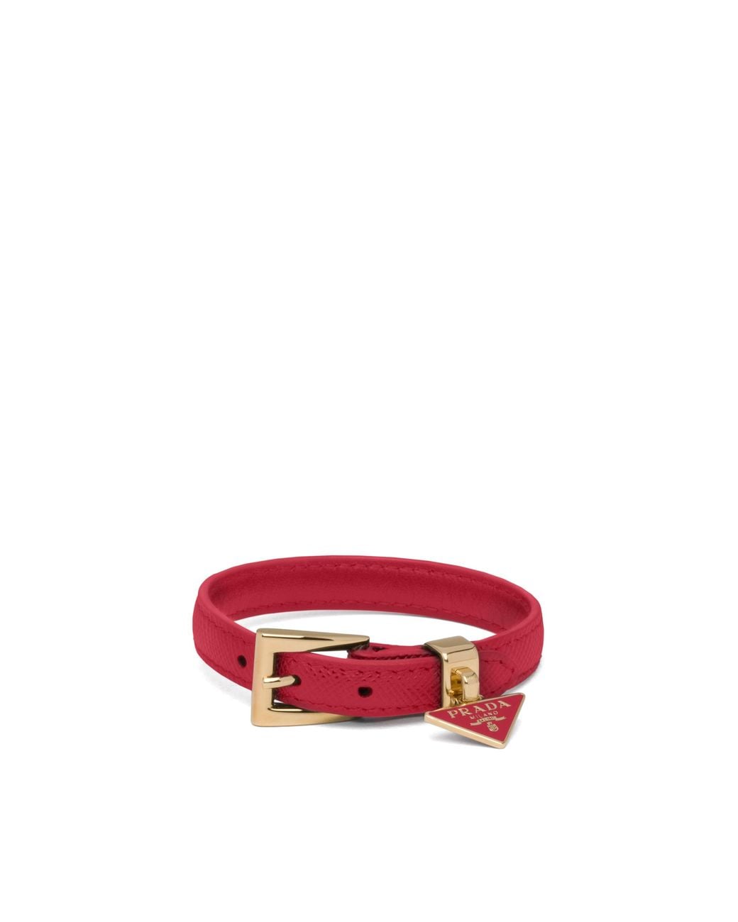 Prada Red Saffiano Leather Bracelet