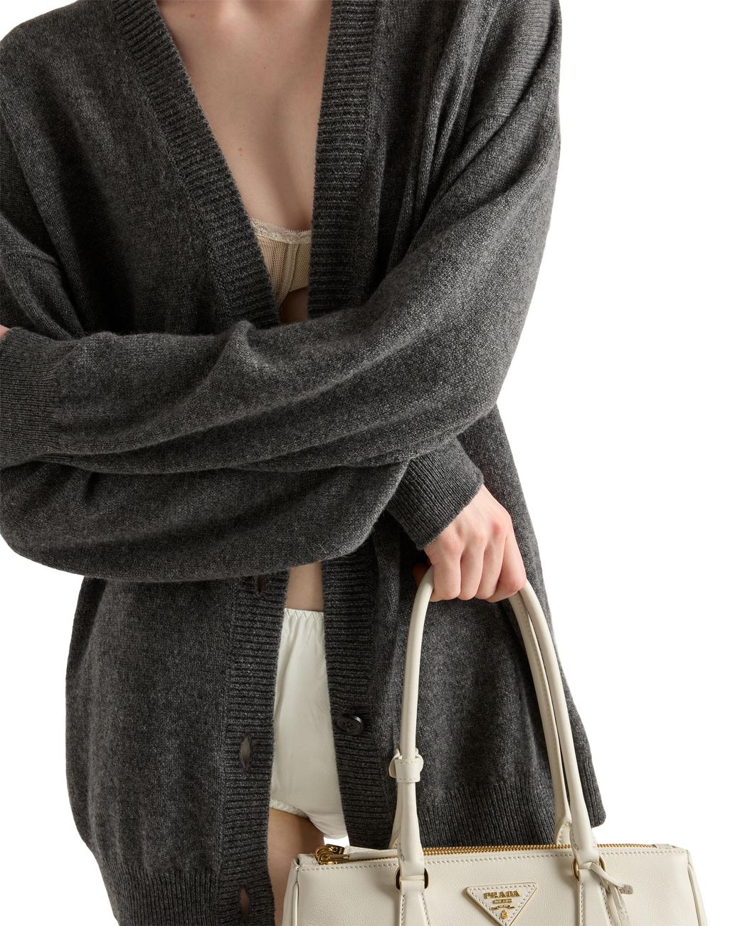 Prada Gray Cashmere Cardigan